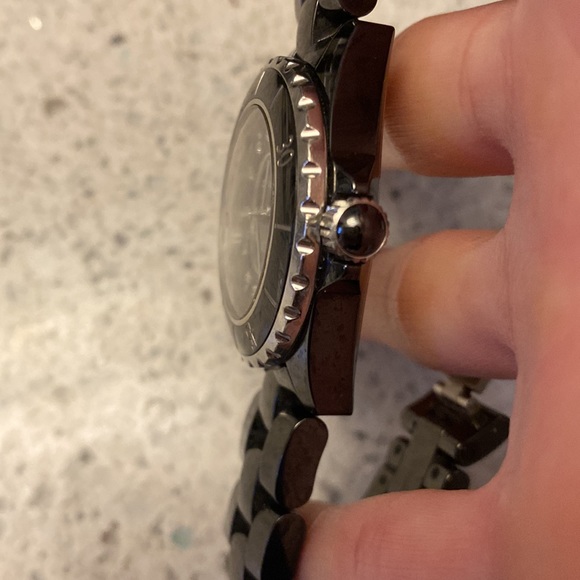 Chanel Diamond steel black watch 6” wrist J12 & Magazine  by Chanel - Picture 8 of 14